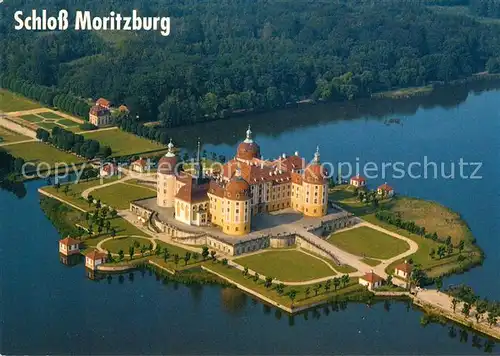 AK / Ansichtskarte Moritzburg Sachsen Schloss Fliegeraufnahme Kat. Moritzburg Dresden