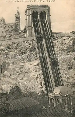 AK / Ansichtskarte Marseille Bouches du Rhone Ascenseurs de Notre Dame de la Garde