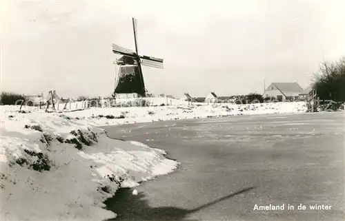 AK / Ansichtskarte Ameland Windmuehle im Winter Kat. Niederlande