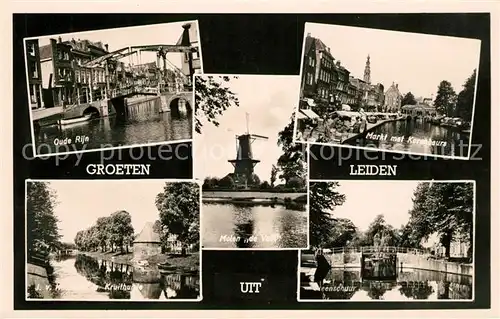 AK / Ansichtskarte Leiden Oude Rijn Markt met Korenbeurs Kat. Leiden