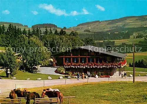 AK / Ansichtskarte Hinterzarten Restaurant Skihuette Thoma Pferde Kat. Hinterzarten