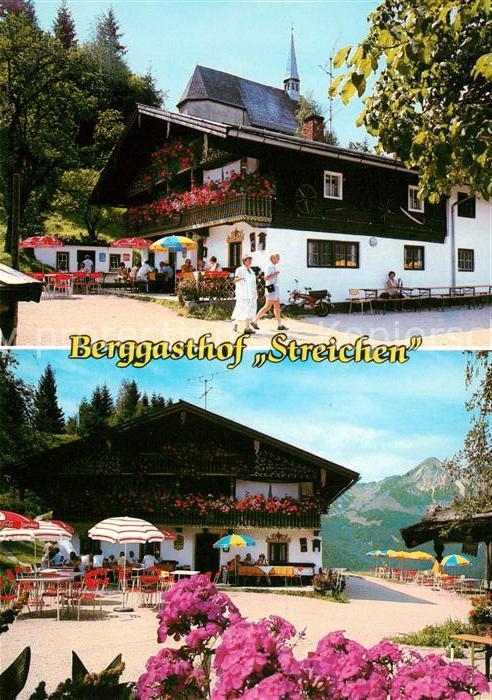 Ak Ansichtskarte Schleching Berggasthof Streichen Alpenblick Kat