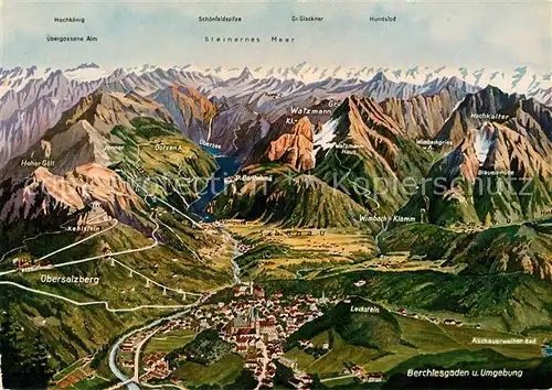 AK / Ansichtskarte Berchtesgaden und Umgebung Alpenpanorama aus der Vogelperspektive Kat. Berchtesgaden