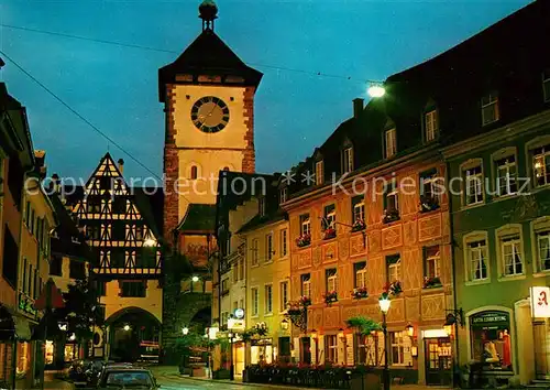 AK / Ansichtskarte Freiburg Breisgau Obere Altstadt Oberlinden Nachtaufnahme Kat. Freiburg im Breisgau