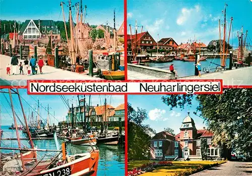 AK / Ansichtskarte Neuharlingersiel Hafen Fischkutter Schloss Kat. Neuharlingersiel