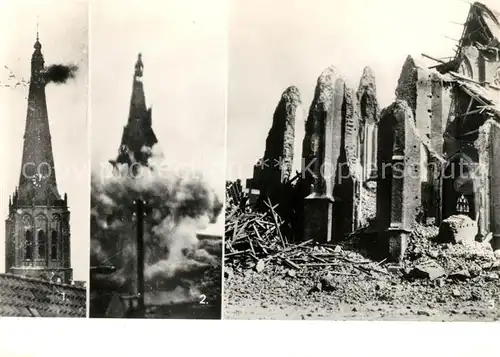 Doesburg Martinikerk en Toren Zerstoerung 1945