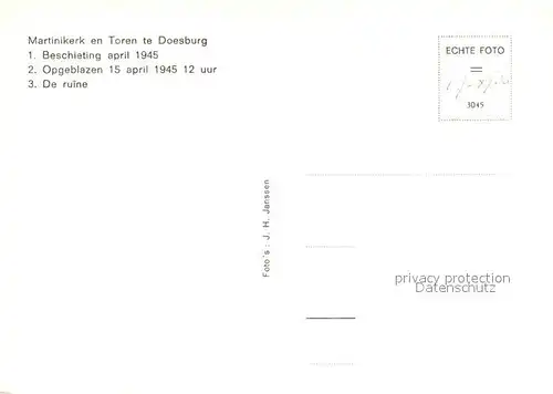 Doesburg Martinikerk en Toren Zerstoerung 1945