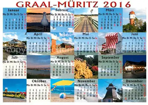 AK / Ansichtskarte Graal Mueritz Ostseebad Kalender Panoramen Kat. Seeheilbad Graal Mueritz