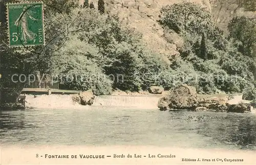 AK / Ansichtskarte Fontaine de Vaucluse Bords du Lac Les Cascades Kat. Fontaine de Vaucluse