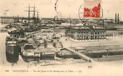 Dunkerque Vue des Quais et des Bassins vers le Phare Kat. Dunkerque