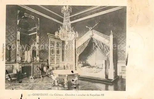 Compiegne Oise Le Chateau Chambre a coucher de Napoleon III Kat. Compiegne