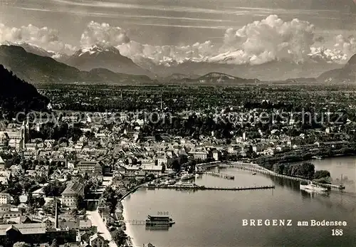 AK / Ansichtskarte Bregenz Bodensee Fliegeraufnahme 