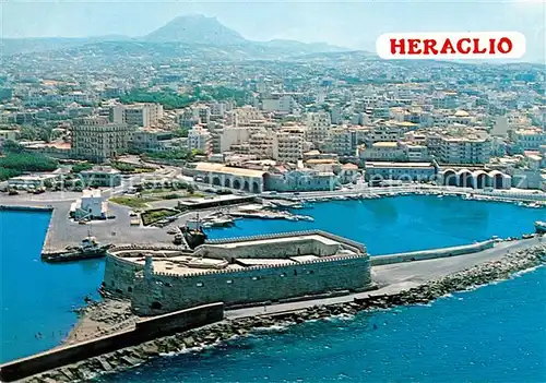 AK / Ansichtskarte Heraclion Iraklio Fliegeraufnahme Hafen Kat. Heraklion Insel Kreta