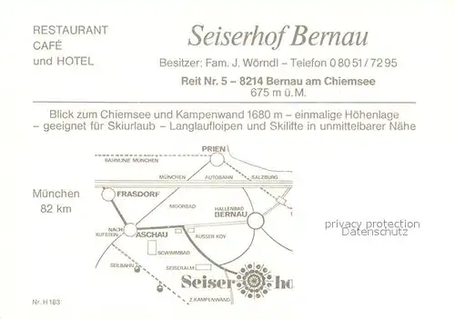 AK / Ansichtskarte Bernau Chiemsee Restaurant Cafe Hotel Seiserhof Kat. Bernau a.Chiemsee