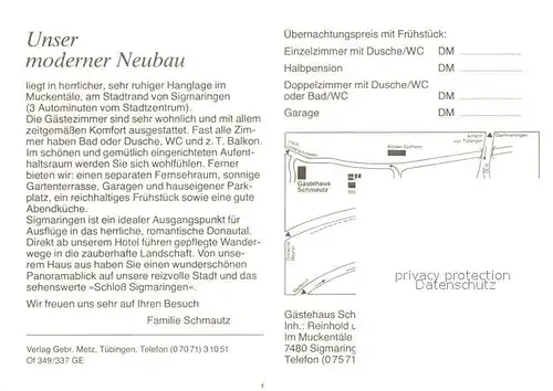 AK / Ansichtskarte Sigmaringen Gasthaus Schmautz Kat. Sigmaringen