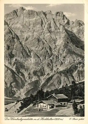 AK / Ansichtskarte Wimbachgriess Huette mit Hochkalter Berchtesgadener Alpen Kat. Ramsau Berchtesgaden