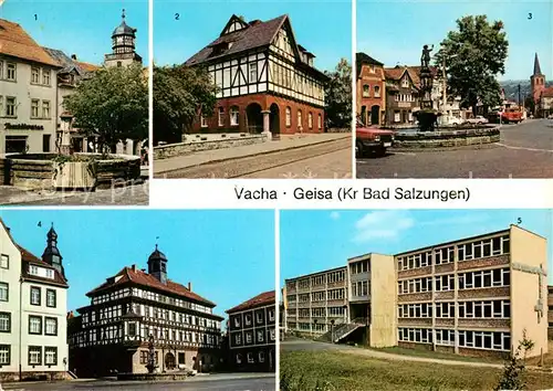 AK / Ansichtskarte Geisa Markt Kinderkrippe Rudi Arnstadt Schule Vacha Markt Rathaus Fachwerkhaus Kat. Geisa