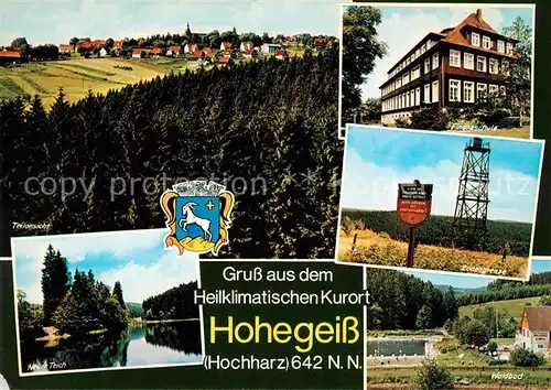 AK / Ansichtskarte Hohegeiss Harz Panorama Finanzschule Zonengrenze Wachturm Teich Waldbad Kat. Braunlage