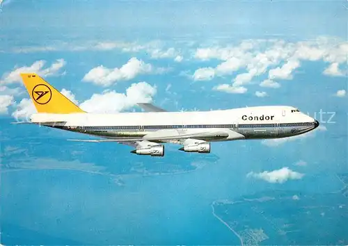 AK / Ansichtskarte Flugzeuge Zivil Condor Jumbo Jet Boeing 747 Kat. Airplanes Avions