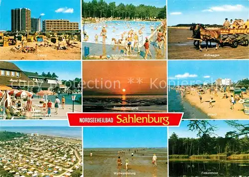 AK / Ansichtskarte Sahlenburg Strand Wallwagen Waldschwimmbad Finkenmoor Campingplatz Kat. Cuxhaven