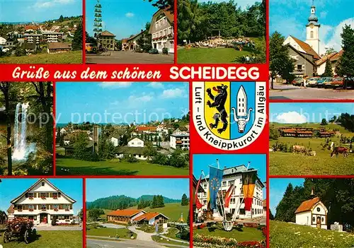 AK / Ansichtskarte Scheidegg Allgaeu Kirche Kapelle Panoramen Kat. Scheidegg