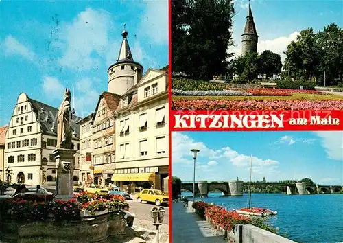 AK / Ansichtskarte Kitzingen Main Marktplatz Turm Bischof Mainbruecke Kat. Kitzingen
