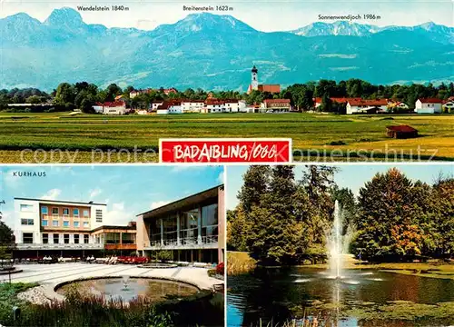 AK / Ansichtskarte Bad Aibling Kurhaus Teich Bergkette Kat. Bad Aibling