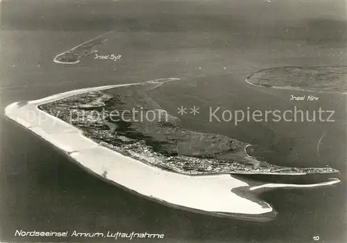 AK / Ansichtskarte Amrum Fliegeraufnahme Foehr Sylt Kat. Nebel