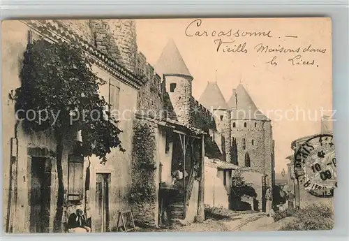 AK / Ansichtskarte Carcassonne Vieills maisons dans les Lices Kat. Carcassonne