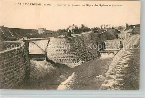 AK / Ansichtskarte Saint Fargeau Yonne Reservoir de Bourdon Rigole des Siphons et Deversoir Kat. Saint Fargeau