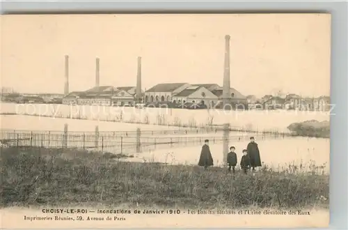 AK / Ansichtskarte Choisy le Roi Inoncations de Janvier 1910 Les Bassins filtrants et lUsine elevatoire des Eaux Kat. Choisy le Roi