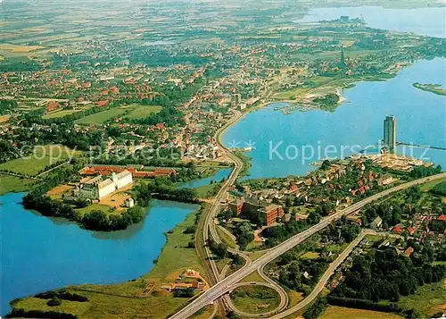 AK / Ansichtskarte Schleswig Schlei Fliegeraufnahme Schlossinsel Schloss Gottorp Burgsee Dom Kat. Erfde