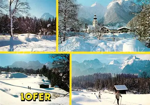 AK / Ansichtskarte Lofer Winterlandschaft Motive Langlaufloipe Dorf Au Alpenpanorama Kat. Lofer