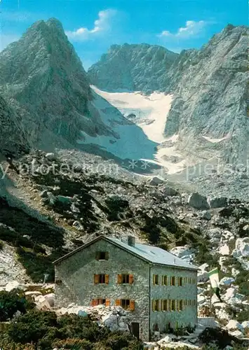 AK / Ansichtskarte Blaueishuette Blaueisspitze Hochkalter Balueisgletscher Kat. Hochkalter Ramsau