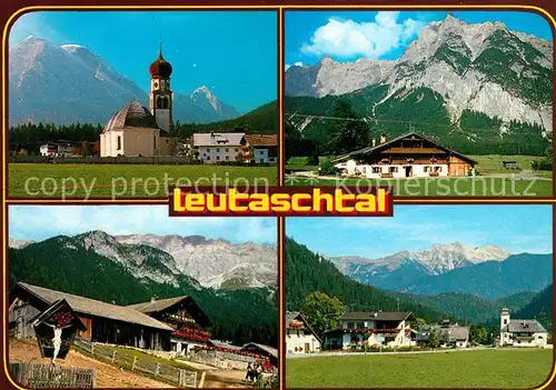 AK / Ansichtskarte Leutasch Pfarrkirche Hohe Munde oefelekopf Haemmermoos Alm Kat. Leutasch Tirol