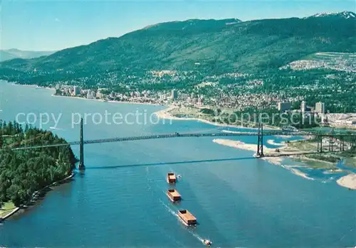 AK / Ansichtskarte West Vancouver Fliegeraufnahme Lions Gate Bridge 
