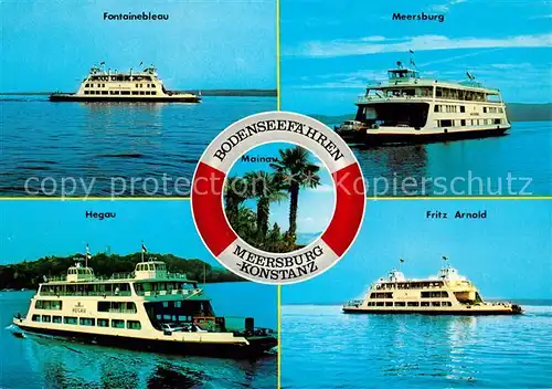 AK / Ansichtskarte Faehre Bodensee Fontainebleau Meersburg Hegau Fritz Arnold  Kat. Schiffe