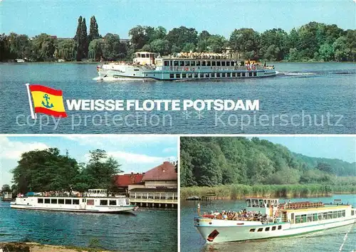 AK / Ansichtskarte Motorschiffe Weisse Flotte Potsdam Sanssouci Nedlitz Strandbad Ferch  Kat. Schiffe