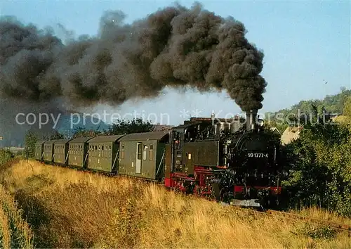 AK / Ansichtskarte Lokomotive Dampf Schmalspurlokomotive 99 1777 4 Obercarsdorf  Kat. Eisenbahn