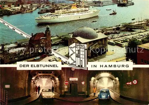 AK / Ansichtskarte Schiffe Ships Navires Hamburg Elbtunnel Hafen 