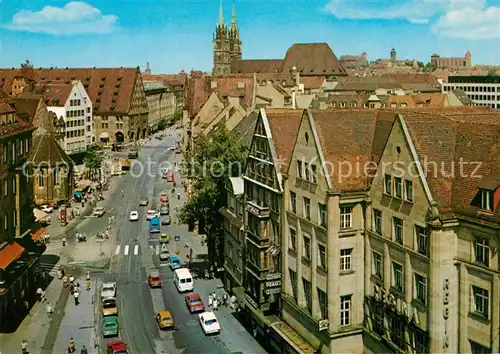 AK / Ansichtskarte Nuernberg Koenigsstrasse Lorenzkirche Kat. Nuernberg