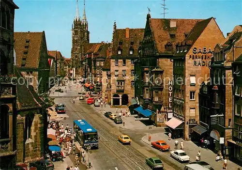 AK / Ansichtskarte Nuernberg Lorenzkirche Koenigstrasse Kat. Nuernberg