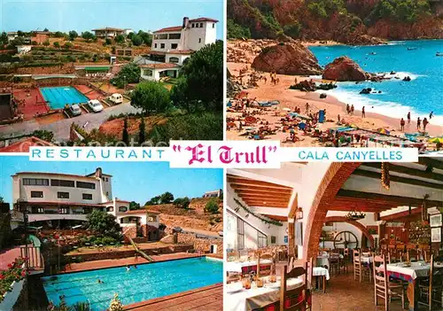 AK / Ansichtskarte Cala Canyellas Restaurant El Trull Schwimmbad Strand