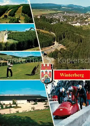 AK / Ansichtskarte Winterberg Hochsauerland Golf Skischanze Bob Kat. Winterberg
