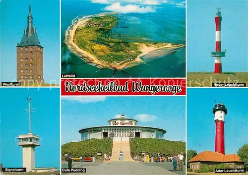 Wangerooge Nordseebad Fliegeraufnahme Westturm Signalturm Cafe Pudding Leuchttuerme Kat. Wangerooge