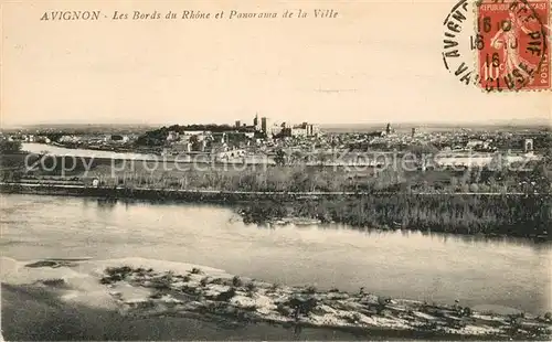 Avignon Vaucluse Les Bords du Rhone et Panorama de la Ville Kat. Avignon