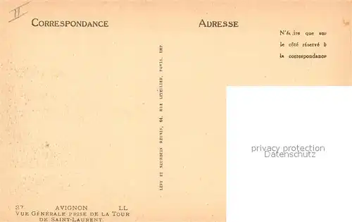 Avignon Vaucluse Vue generale prise de la Tour de Saint Laurent Kat. Avignon