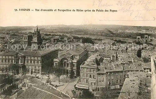 AK / Ansichtskarte Avignon Vaucluse Vue densemble et Perspective du Rhone prise du Palais des Papes Kat. Avignon