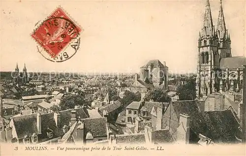 AK / Ansichtskarte Moulins Allier Vue panoramique prise de la Tour Saint Gilles Kat. Moulins