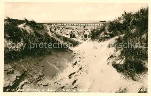 AK / Ansichtskarte Norddorf Amrum Duenen mit Strand Kat. Norddorf